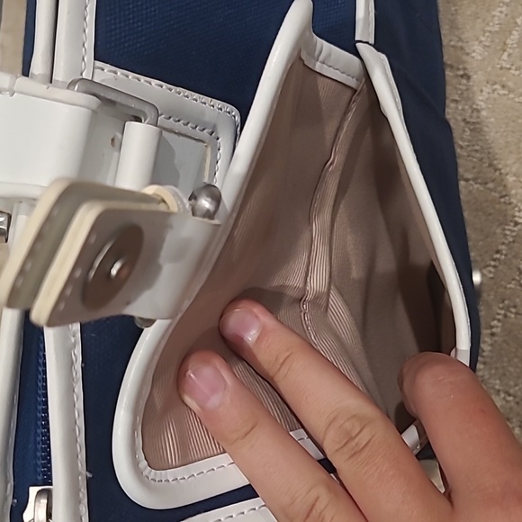 Talbots Navy Blue & White Handbag - Picture 8 of 13